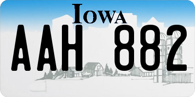 IA license plate AAH882