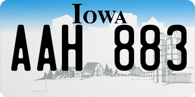 IA license plate AAH883