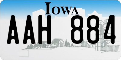 IA license plate AAH884