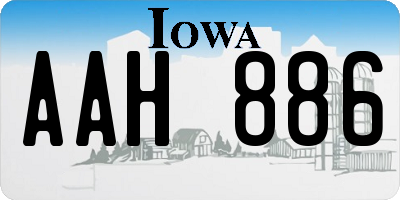 IA license plate AAH886