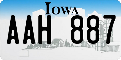 IA license plate AAH887