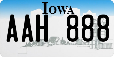 IA license plate AAH888