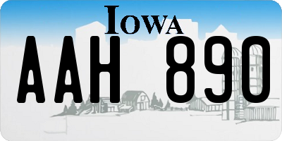 IA license plate AAH890