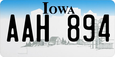 IA license plate AAH894