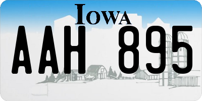 IA license plate AAH895