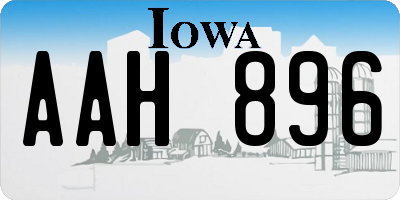 IA license plate AAH896