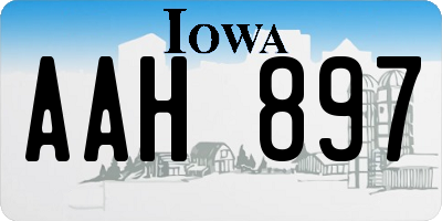 IA license plate AAH897