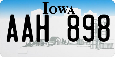 IA license plate AAH898