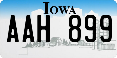 IA license plate AAH899