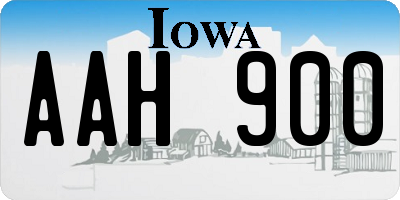IA license plate AAH900