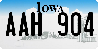 IA license plate AAH904