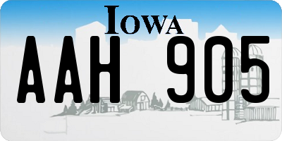 IA license plate AAH905