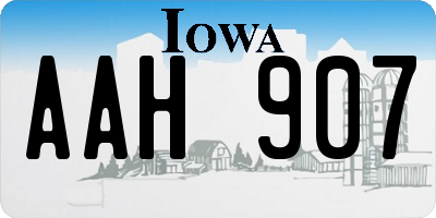 IA license plate AAH907