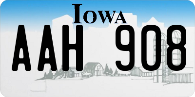 IA license plate AAH908