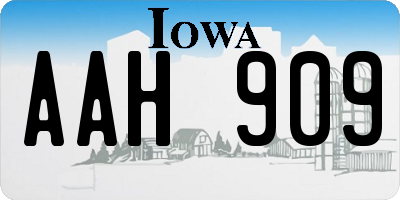 IA license plate AAH909