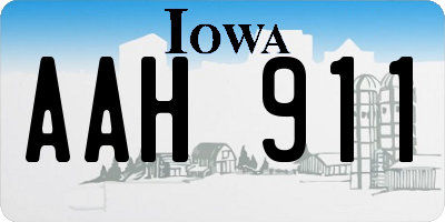 IA license plate AAH911