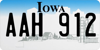 IA license plate AAH912