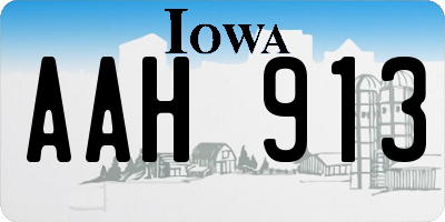 IA license plate AAH913