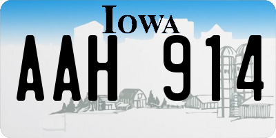 IA license plate AAH914