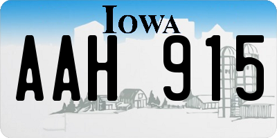 IA license plate AAH915