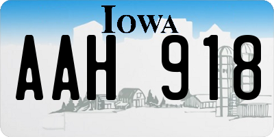 IA license plate AAH918