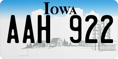 IA license plate AAH922