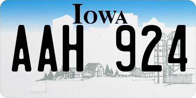 IA license plate AAH924
