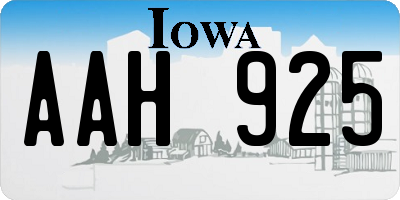 IA license plate AAH925