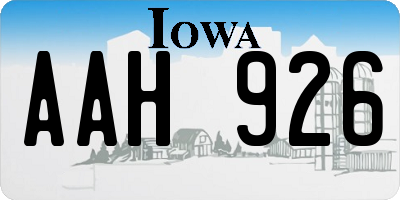 IA license plate AAH926