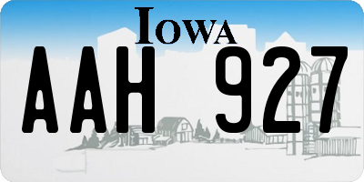 IA license plate AAH927