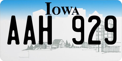 IA license plate AAH929