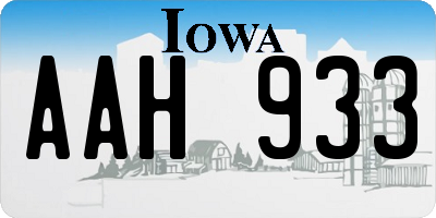 IA license plate AAH933