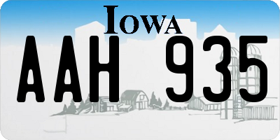 IA license plate AAH935