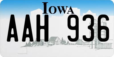 IA license plate AAH936