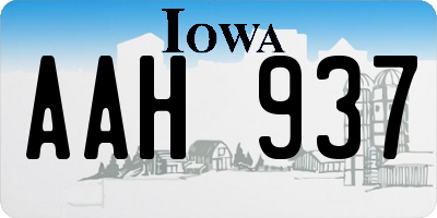 IA license plate AAH937