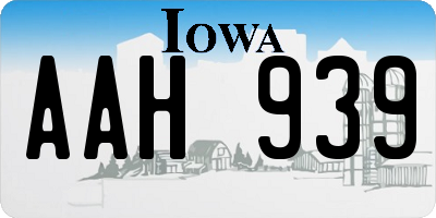 IA license plate AAH939