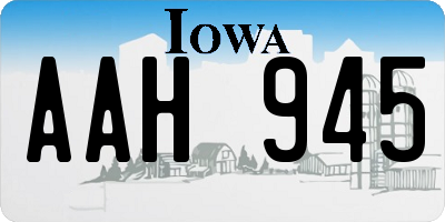 IA license plate AAH945