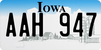 IA license plate AAH947