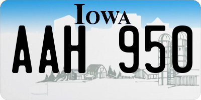 IA license plate AAH950