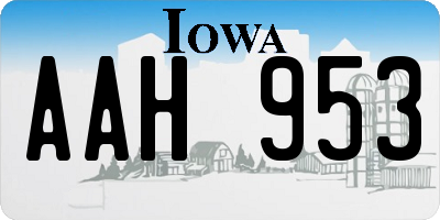 IA license plate AAH953