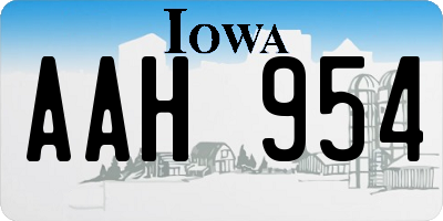 IA license plate AAH954