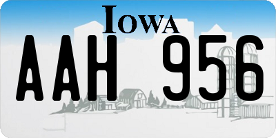 IA license plate AAH956