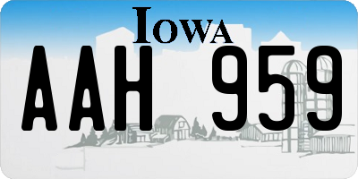 IA license plate AAH959