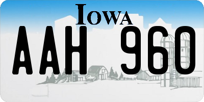 IA license plate AAH960