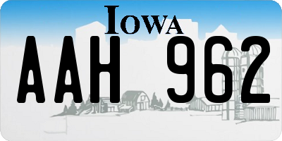 IA license plate AAH962