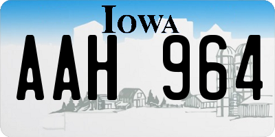 IA license plate AAH964