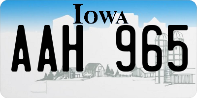 IA license plate AAH965