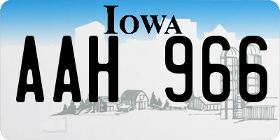 IA license plate AAH966