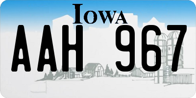 IA license plate AAH967