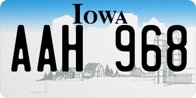 IA license plate AAH968